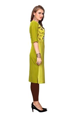 Green printed crepe ethnic-kurtis 3