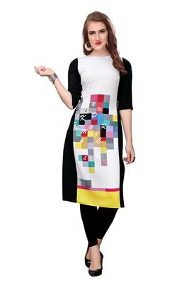 Multicolor printed crepe ethnic-kurtis 1