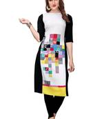Multicolor printed crepe ethnic-kurtis