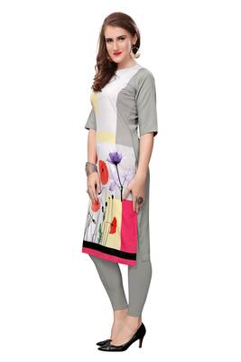 Grey printed crepe ethnic-kurtis 2