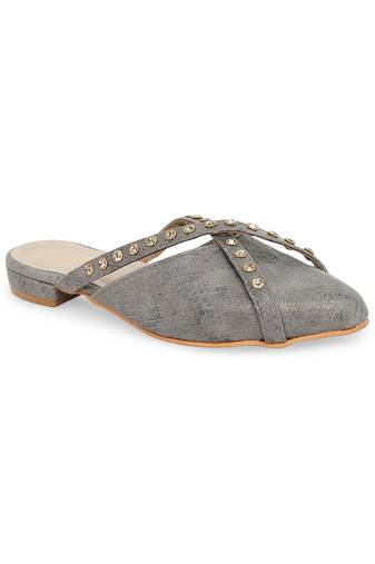 grey solid rubber sandals