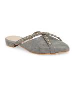grey solid rubber sandals