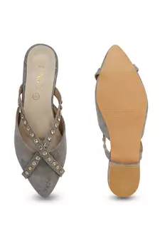 grey solid rubber sandals