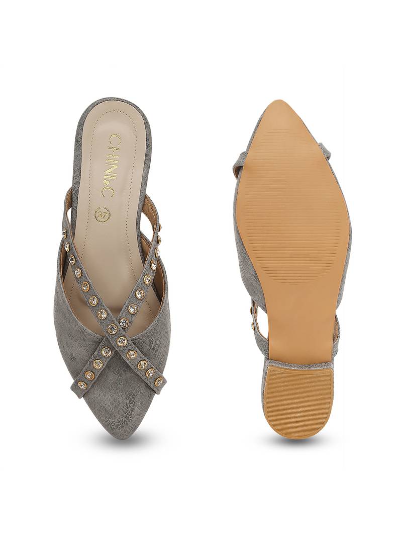 grey solid rubber sandals