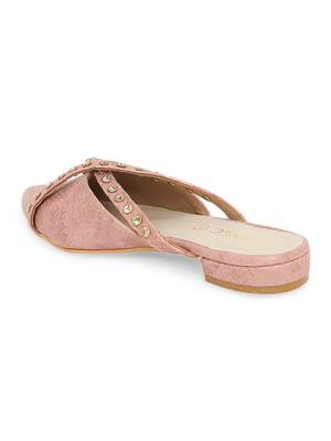 pink solid rubber sandals 2