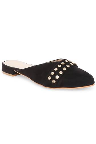 Black solid rubber sandals