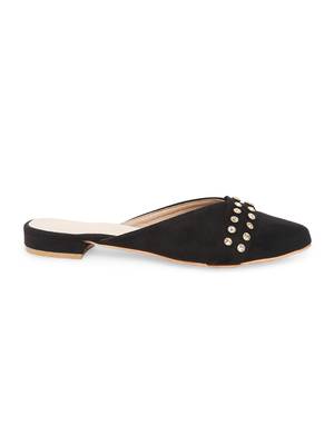 Black solid rubber sandals 3