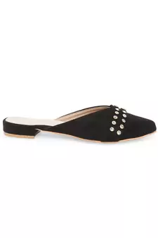 Black solid rubber sandals