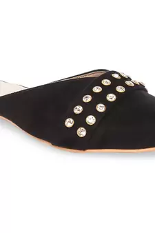Black solid rubber sandals