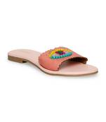 peach solid rubber sandals