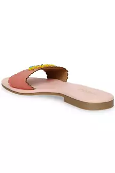 peach solid rubber sandals
