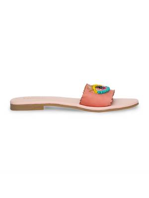 peach solid rubber sandals 3