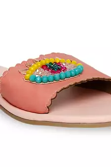 peach solid rubber sandals