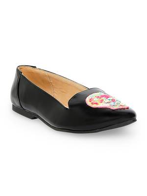 Black solid rubber sandals 1