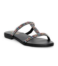 Black solid rubber sandals