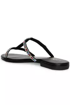 Black solid rubber sandals