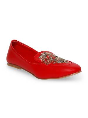 red solid rubber sandals 1
