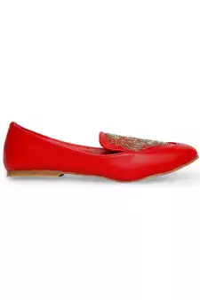 red solid rubber sandals