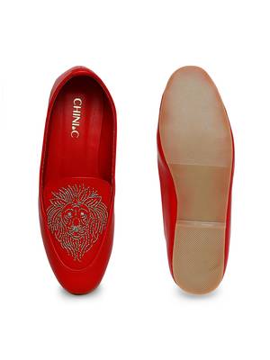 red solid rubber sandals 4