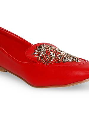 red solid rubber sandals 5