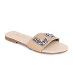 Beige solid rubber sandals