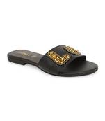 Black solid rubber sandals
