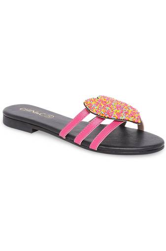 Black solid rubber sandals