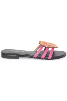 Black solid rubber sandals