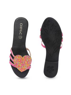 Black solid rubber sandals 4
