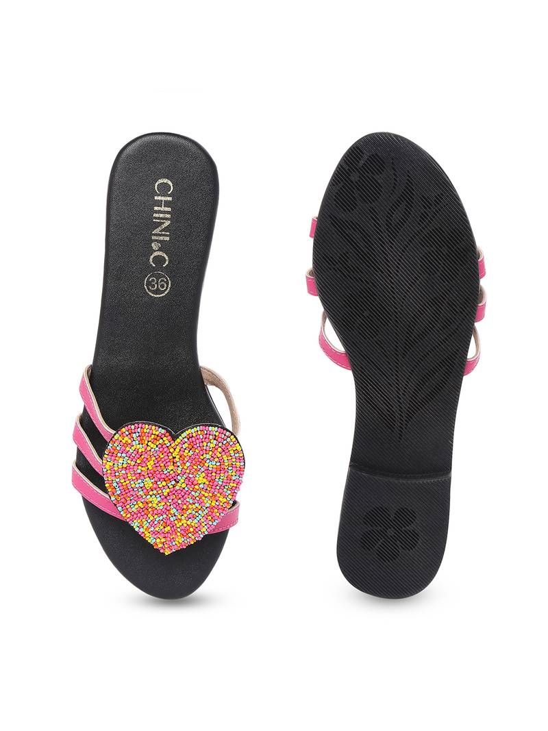 Black solid rubber sandals