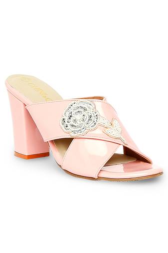 pink solid rubber sandals