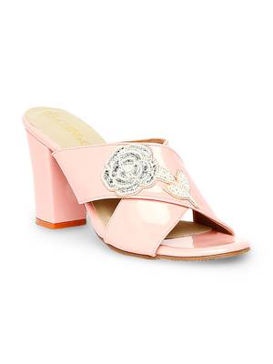 pink solid rubber sandals 1