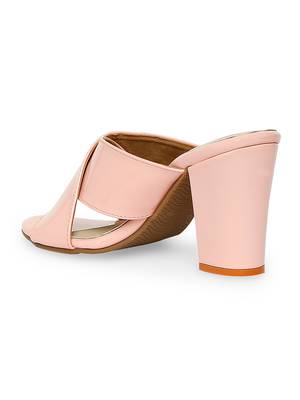 pink solid rubber sandals 2