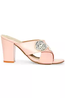 pink solid rubber sandals