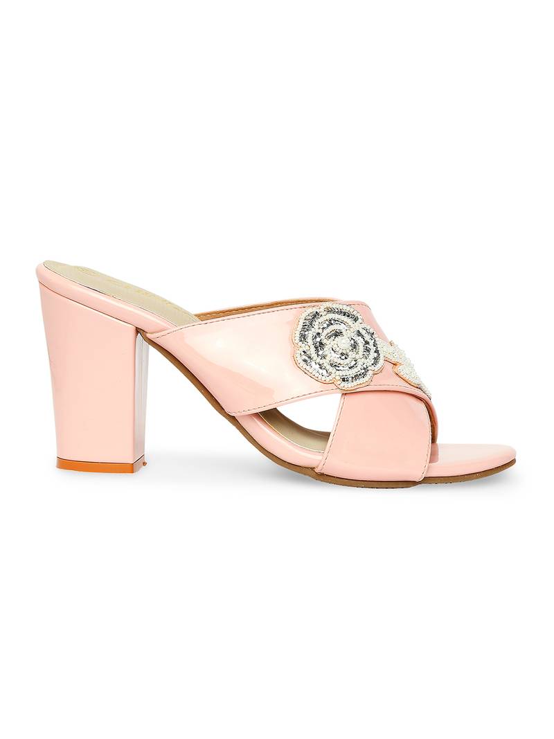 pink solid rubber sandals