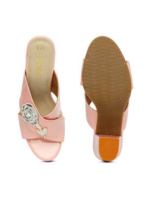 pink solid rubber sandals 4