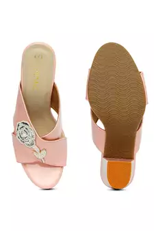 pink solid rubber sandals