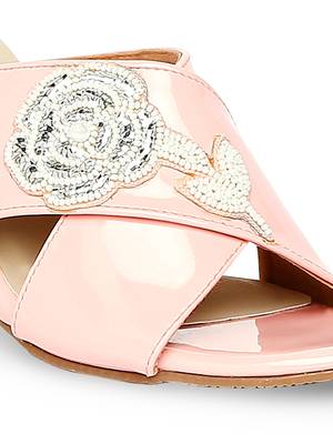 pink solid rubber sandals 5