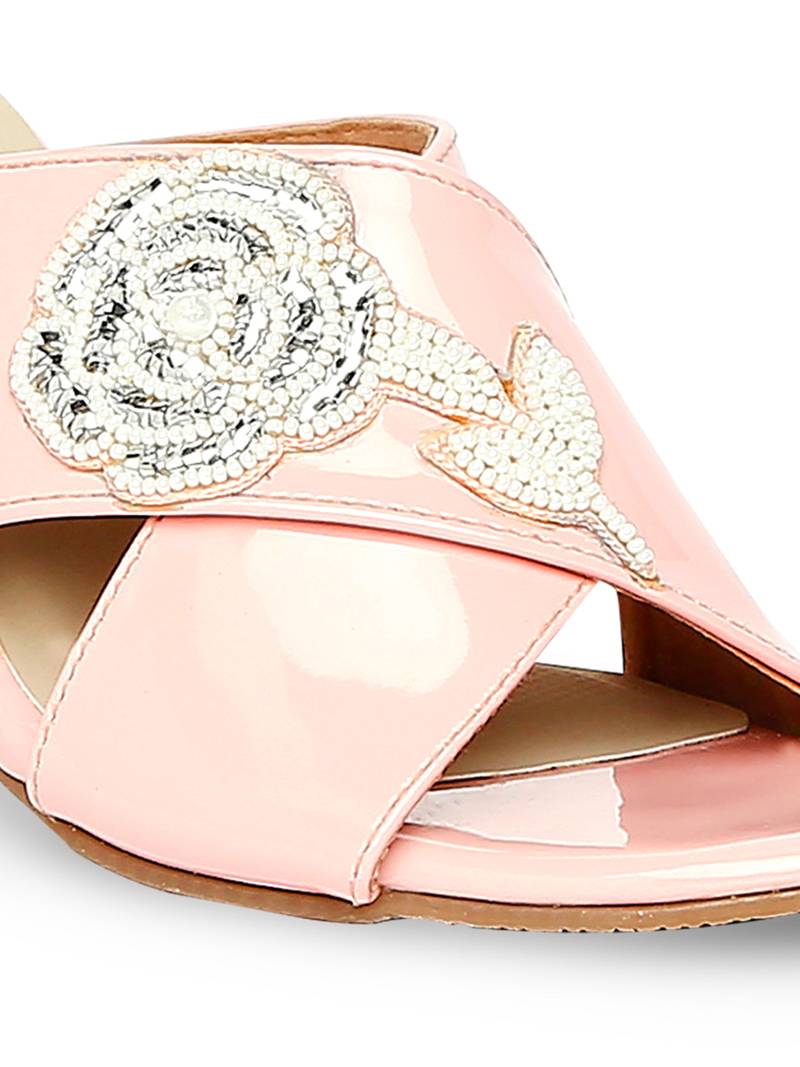 pink solid rubber sandals