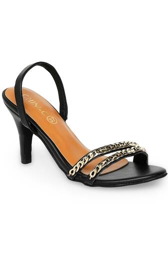 black solid rubber sandals