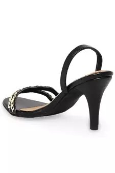black solid rubber sandals