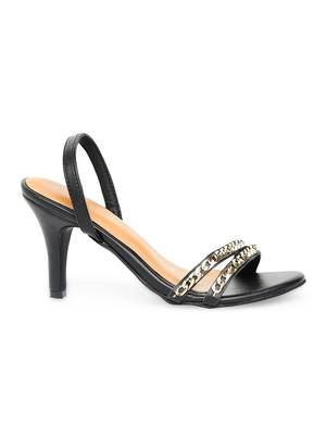 black solid rubber sandals 3