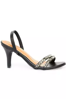 black solid rubber sandals