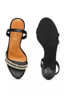black solid rubber sandals