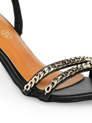 black solid rubber sandals 5