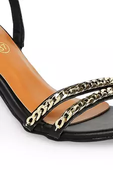 black solid rubber sandals