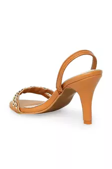 brown solid rubber sandals