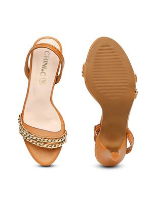 brown solid rubber sandals 4