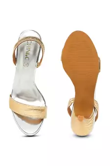 gold solid rubber sandals
