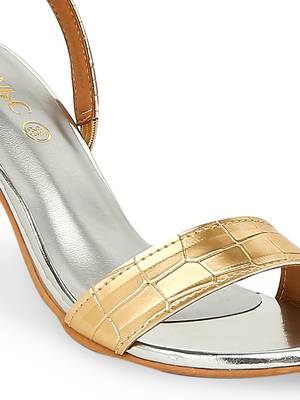 gold solid rubber sandals 5
